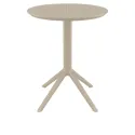 Table extérieure CHR ronde pliante en polypro coloris taupe Table extérieure CHR ronde pliante en polypro coloris taupe