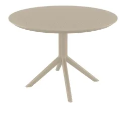 Table de terrasse CHR ronde polypro taupe