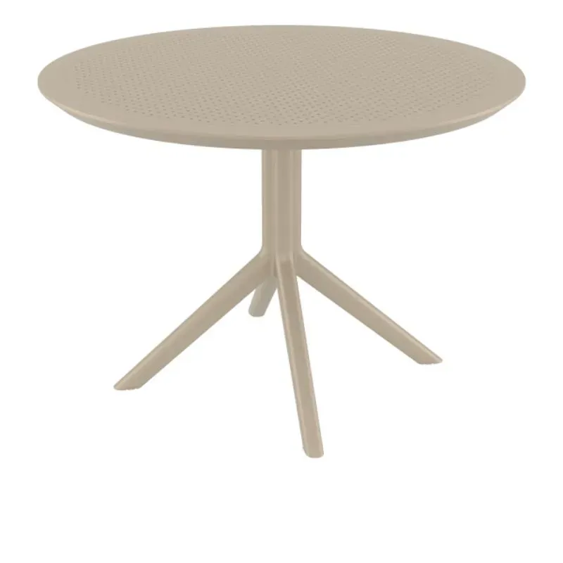 Table de terrasse CHR ronde polypro taupe Table de terrasse CHR ronde polypro taupe