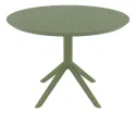 Table de terrasse ronde pour CHR en polypro vert olive Table de terrasse ronde pour CHR en polypro vert olive