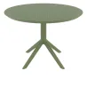 Table de terrasse ronde pour CHR en polypro vert olive Table de terrasse ronde pour CHR en polypro vert olive