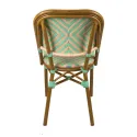 Chaise de terrasse professionnelle vue dos, effet bambou