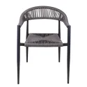 Fauteuil pour terrasse extérieur en cordes et aluminium