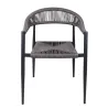 Fauteuil pour terrasse extérieur en cordes et aluminium