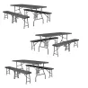 Tables + bancs brasserie polypro gris