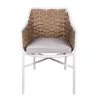 Fauteuil pour terrasse extérieure alu et cordage