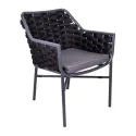 Fauteuil de jardin extérieur anthracite et gris foncé