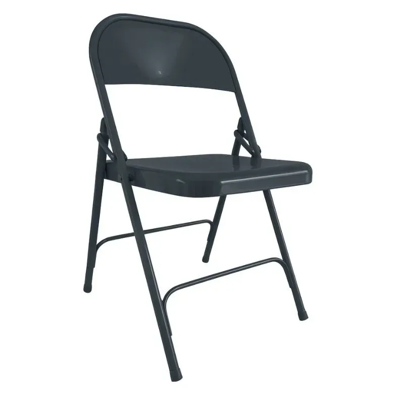 Chaise design grise pliante et en métal Chaise design grise pliante et en métal