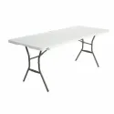 Table valise pliante en polypro blanc