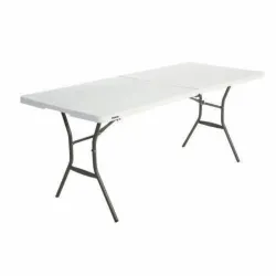 Table valise pliante en polypro blanc