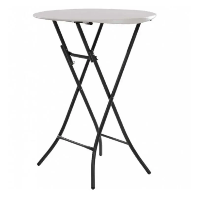 Table pliante mange debout en polyéthylène blanc et acier bronze