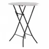 Table pliante mange debout en polyéthylène blanc et acier bronze