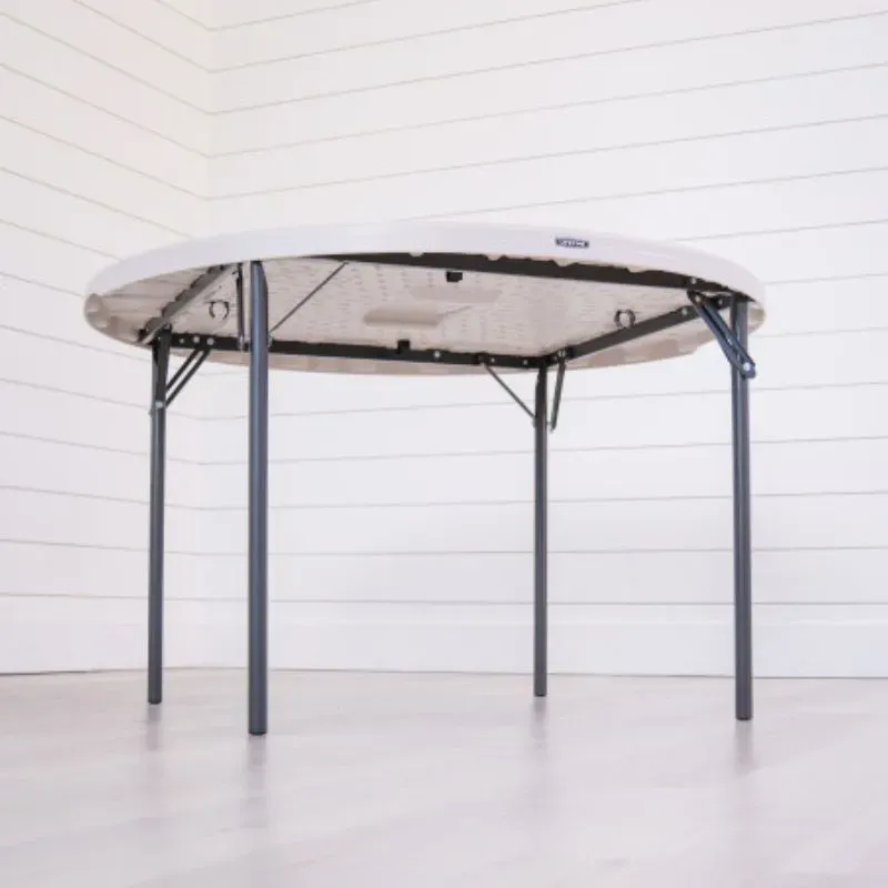 Table pliante Lifetime ronde blanche