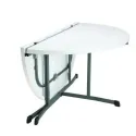 Table ronde pliante et utilisable en demi-table