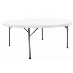 Table pliante ronde blanche pour collectivités et professionnels