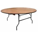 Table ronde pliante en bois vernis Table ronde pliante en bois vernis