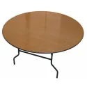 table ronde pour collectivité, pliante, en bois exotique table ronde pour collectivité, pliante, en bois exotique