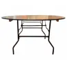 table ronde pliante collectivité, acier et bois table ronde pliante collectivité, acier et bois