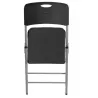 Chaise Lifetime noire pliée gain de place et système d'emboîtement