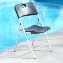 Chaises pliantes noires Lifetime résistantes aux UV pour terrasse