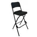 Chaise haute pliante en HDPE noir