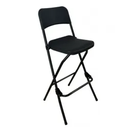Chaise haute pliante en HDPE noir