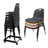 Lot de chaises pour collectivité et chariot de transport
