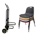 Lot de chaises à coque avec diable de transport