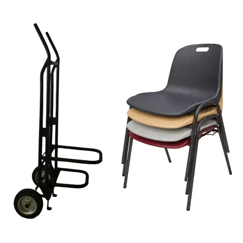 Lot de chaises à coque avec diable de transport