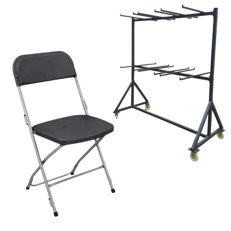 Lot de 50 ou de 100 chaises pliantes en polypro M2 et chariot sur roulettes Lot de 50 ou de 100 chaises pliantes en polypro M2 et chariot sur roulettes