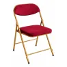 Chaise de réception pliante en velours rouge/framboise