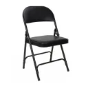 chaise de réception pliante en vinyle noir