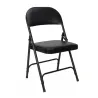 chaise de réception pliante en vinyle noir
