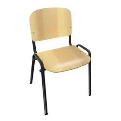 Chaise empilable en bois - Chaise Iso - Chaise visiteur Iso Chaise empilable en bois - Chaise Iso - Chaise visiteur Iso