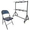 Ensemble de 96 chaises pliantes grises Grey Edition® + 1 chariot de transport