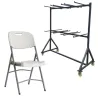 Lot de 52 Polychaise blanches + 1 chariot de transport
