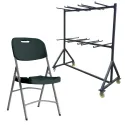 Lot de 52 Polychaise grises Grey Edition® + 1 chariot de transport