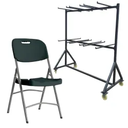 Lot de 52 Polychaise grises Grey Edition® + 1 chariot de transport