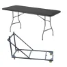 Lot : 1 chariot de transport + 10 tables polypro grises 183 cm Grey Edition®