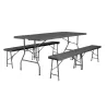 Ensemble de 10 tables et 20 bancs 183 cm pliants polypro Grey Edition®