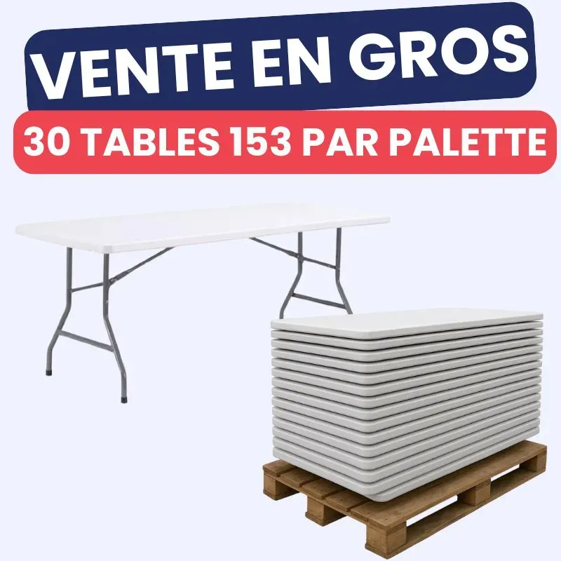 Table pliante légère - vente en gros par palette Table pliante légère - vente en gros par palette