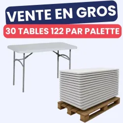 Vente en lot sur palette - table pliante 122 cm polypro