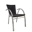 Chaise extérieur aluminium et tressage noir