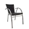 Chaise extérieur aluminium et tressage noir