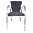 Chaise de terrasse noire avec structure en aluminium