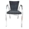 Chaise de terrasse noire avec structure en aluminium