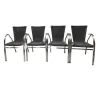 Chaises pour terrasses extérieures en aluminium et tressage noir