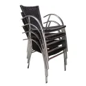 Chaises de terrasse noires empilables par 12 max