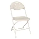 Chaise pliante en polypro blanche avec dossier ajouré
