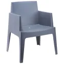 Fauteuil monobloc empilable gris